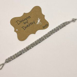 Miyuki Seed Bead Tennis Bracelet with Swarovski Crystals